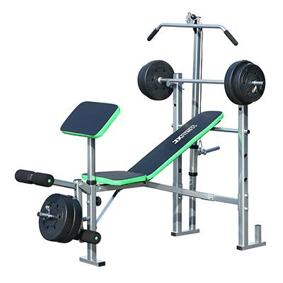 WM-203 다용도 조정 가능 웨이트 벤치, 낮은 로잉 머신 포함